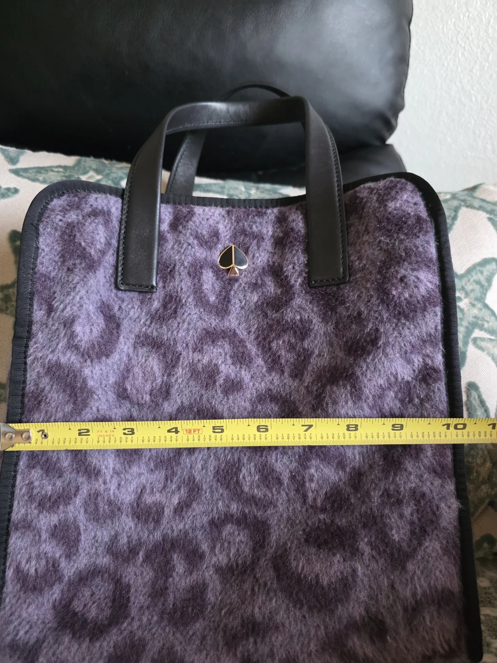kate spade New York Purple Leopard-Print Fleece Tote
